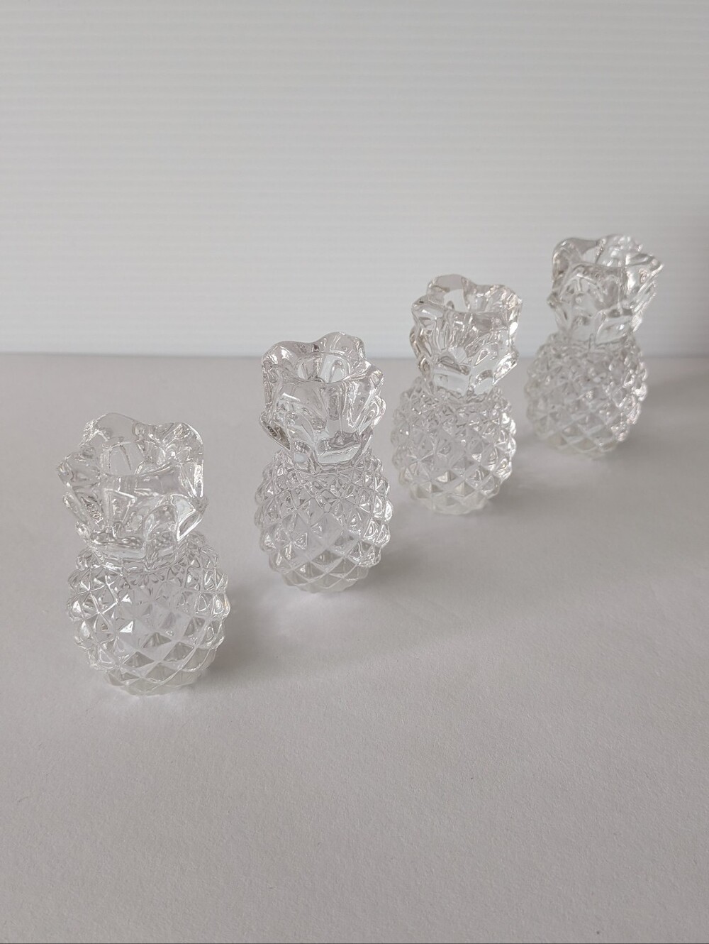 Williams Sonoma Clear Pineapple Taper Candle Holders - Set of 4 - Picture 2 of 13